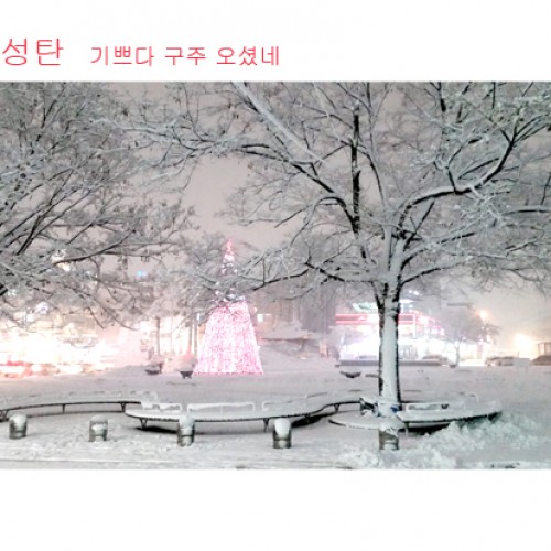 하늘에는 영광, 땅에는 기뻐하는 사람들의 평화  " 메리 크리스마스"